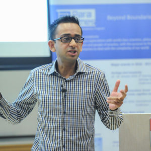 Krishna Savani (Assistant Professor, Division of Strategy, Management and Organisation, Nanyang Business School, Nanyang Technological University) gives his talk, "Increased variability as a silent transformation: Consequences for behavior and policy."